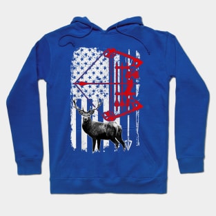 Whitetail Deer Hunting Hunter shirt Buck Camo American Flag Hoodie